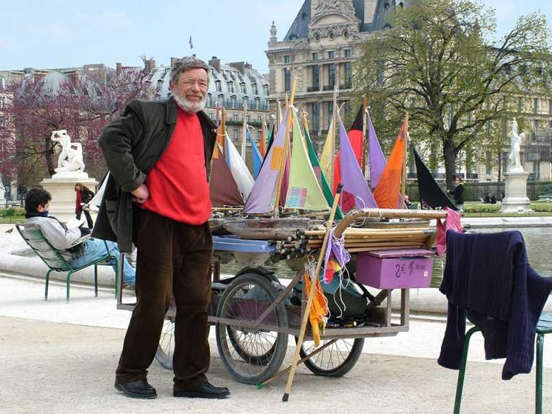 Toy boat vendor in Paris, France