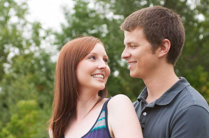 Happy couple relaxing in nature