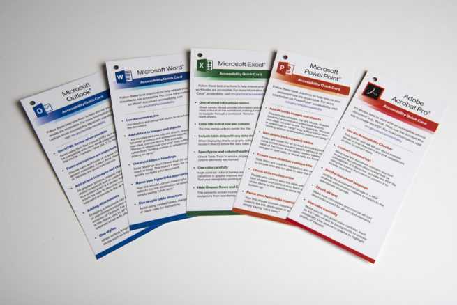Accessibility matters quick cards with tips for making Office applications accessible