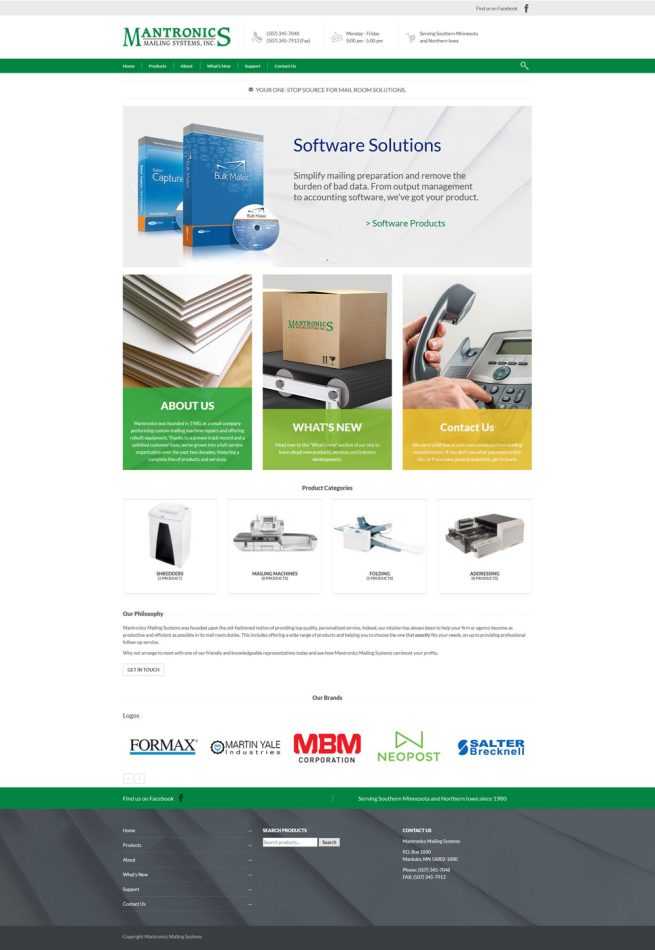 Screenshot of Mantronics website