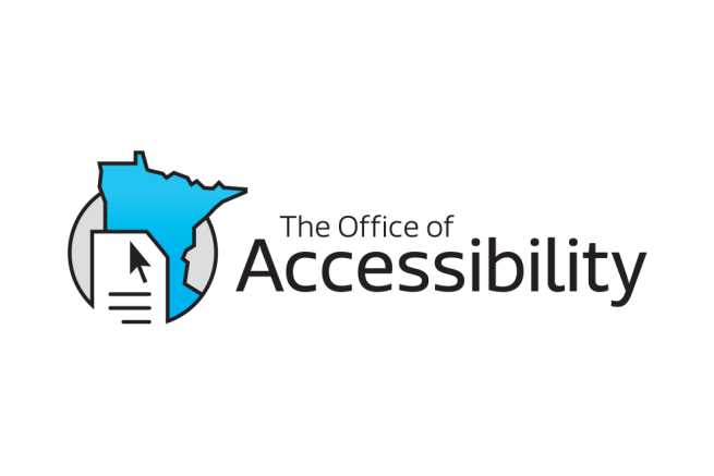 Minnesota Office of Accessibility logo with state outline, document and mouse cursor