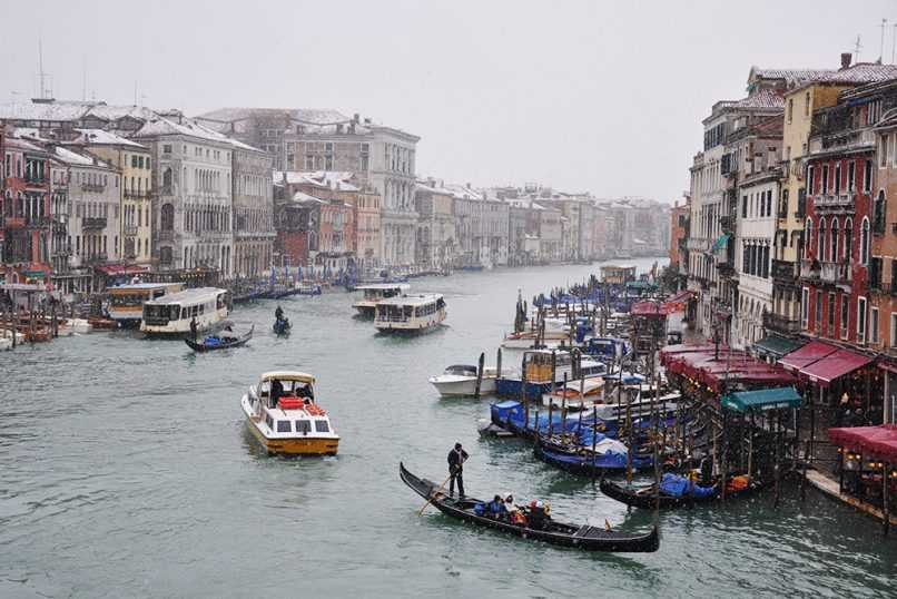 Canal in Venice, Italy in the winter
