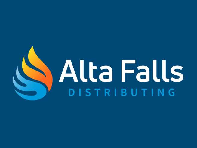 Alta Falls logo with water and fire