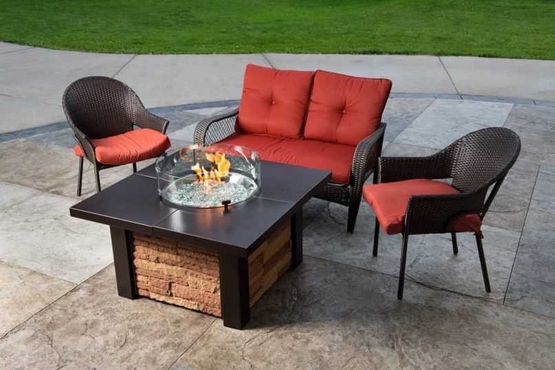 Gas fire table and chairs
